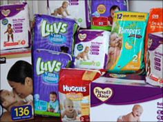 Stock of donated diapers