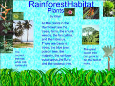 sample of one student page in the habitats project