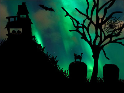 sample spooky scene with a silhouette