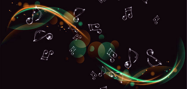 abstract image of colors and music notes