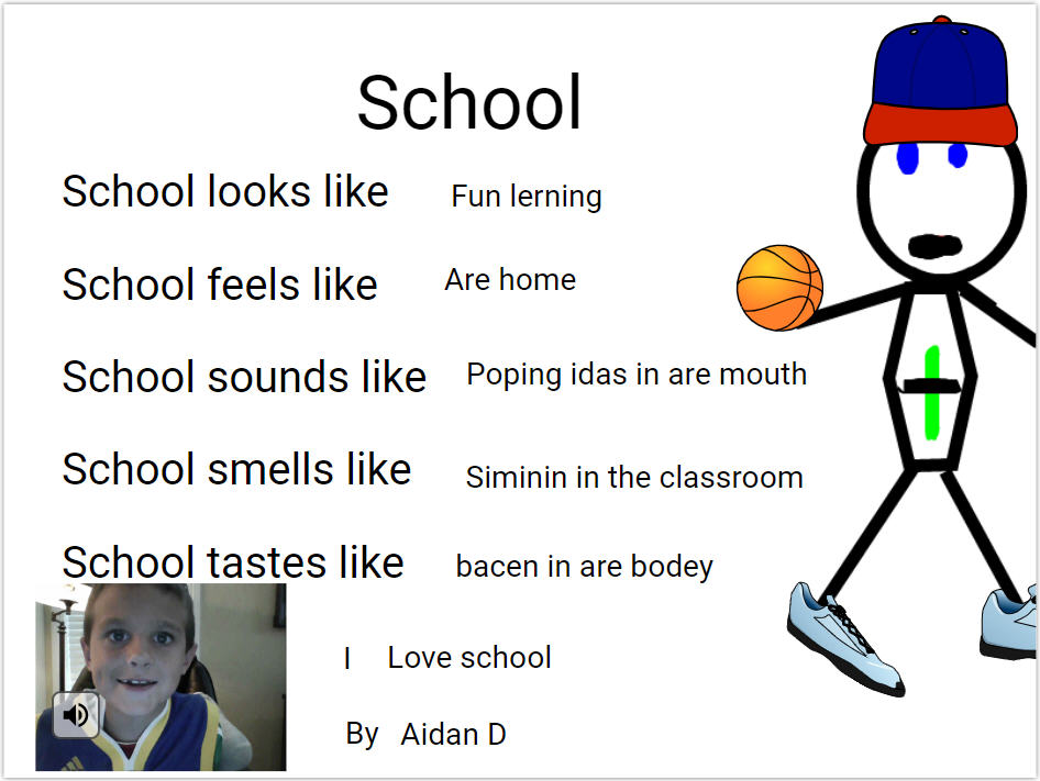 sample student 5 senses poem about school